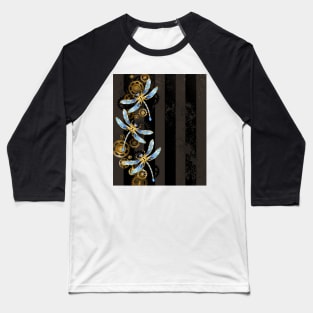 Design with Mechanical Dragonflies ( Steampunk ) Baseball T-Shirt